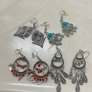 Four sets of earrings